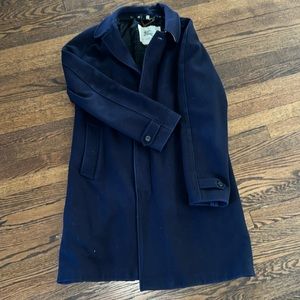 🩵Burberry🩵 Men’s XL/54 GUC Classic Navy Wool Overcoat.
